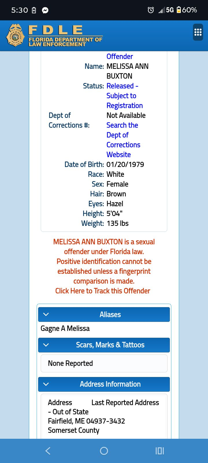 Melissa Buxton Alias Gagne Name Change Documentation